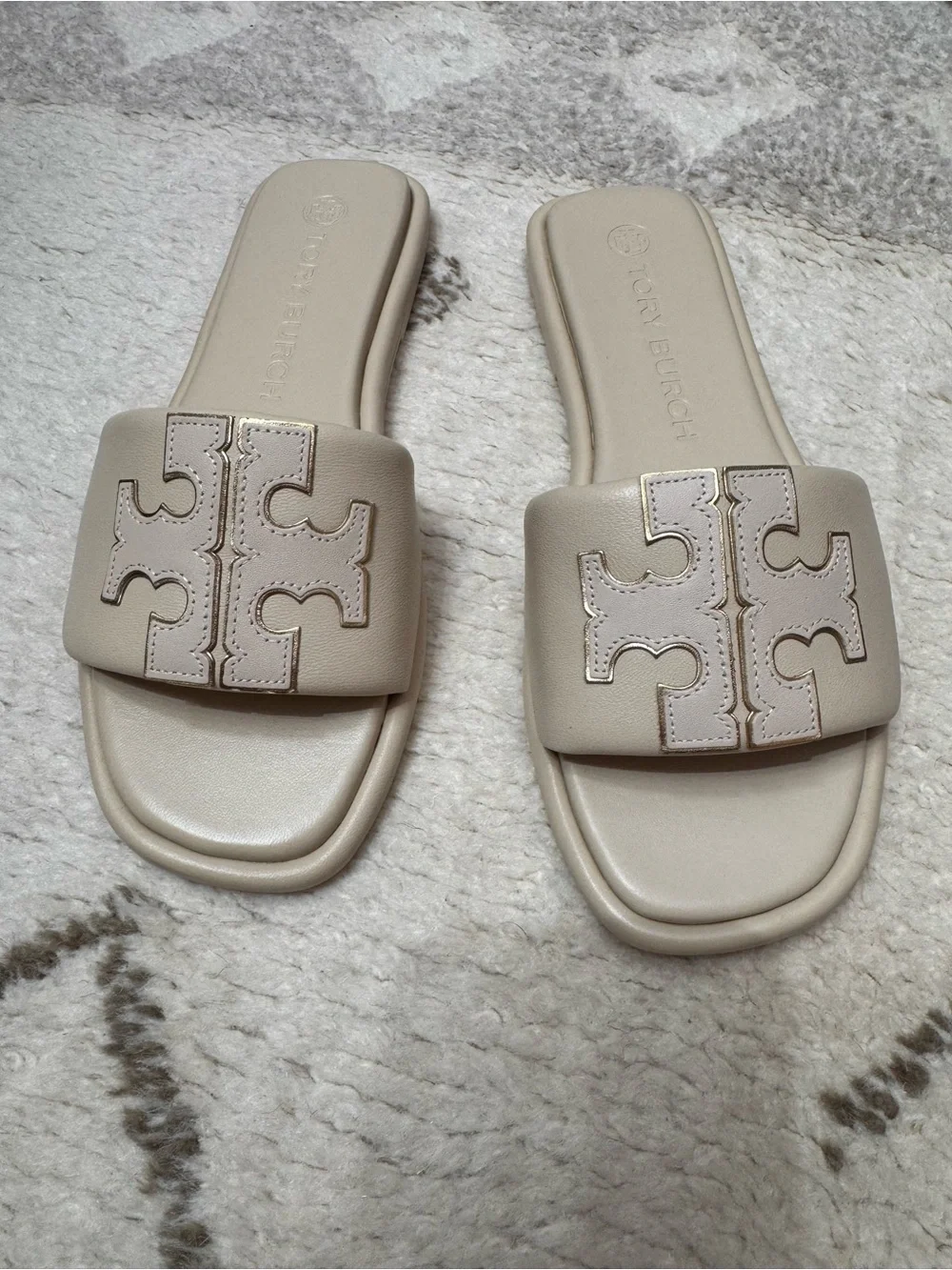 Tory Burch NEW Double-T Leather Sport Slide Sandal